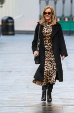AMANDA HOLDEN in Laeopard Print Dress Out in London 12/01/2020