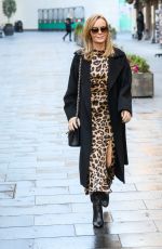 AMANDA HOLDEN in Laeopard Print Dress Out in London 12/01/2020