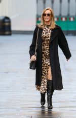 AMANDA HOLDEN in Laeopard Print Dress Out in London 12/01/2020