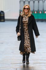 AMANDA HOLDEN in Laeopard Print Dress Out in London 12/01/2020