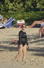 AMY SCHUMER in Swimsuit at a Beach in St. Barths 12/27/2020