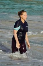 AMYSCHUMER in Wetsuit at a Beach in St. Barth 12/28/2020