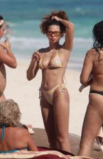 ASHLEY MOORE in Bikini at a Beach in Tulum 12/21/2020