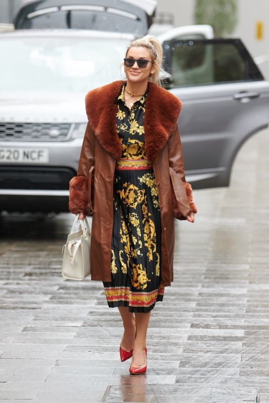ASHLEY ROBERTS Arrives at Heart Radio in London 12/18/2020