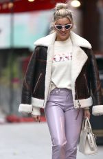 ASHLEY ROBERTS Arrives at Heart Radio Studios in London 12/02/2020