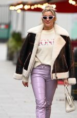 ASHLEY ROBERTS Arrives at Heart Radio Studios in London 12/02/2020