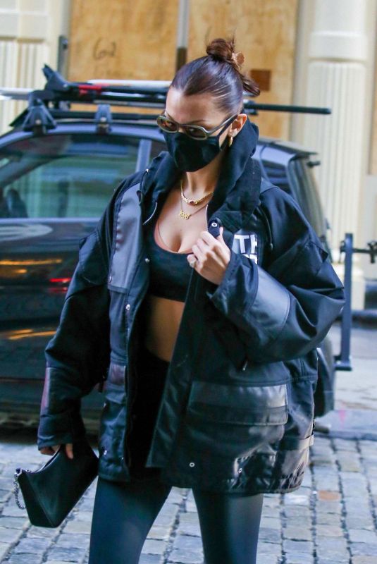 BELLA HADID Arrives at a Gym in New York 12/11/2020