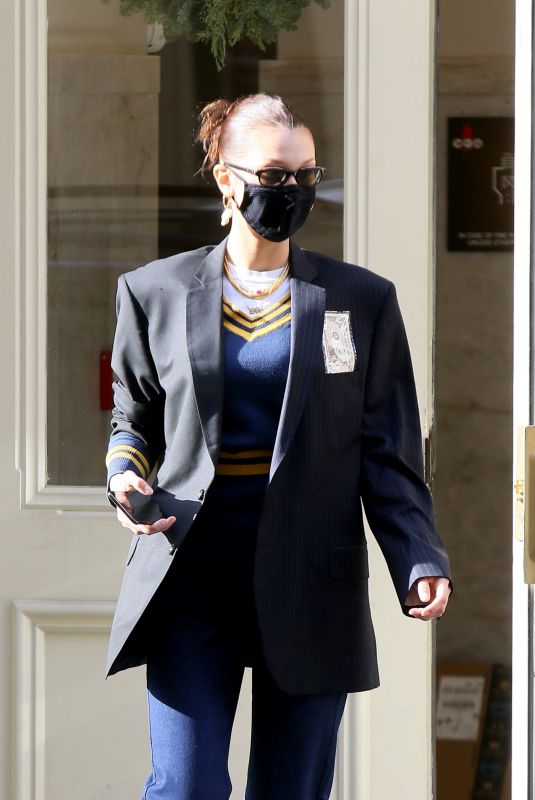 BELLA HADID Heading to Bar Pitti in New York 12/13/2020
