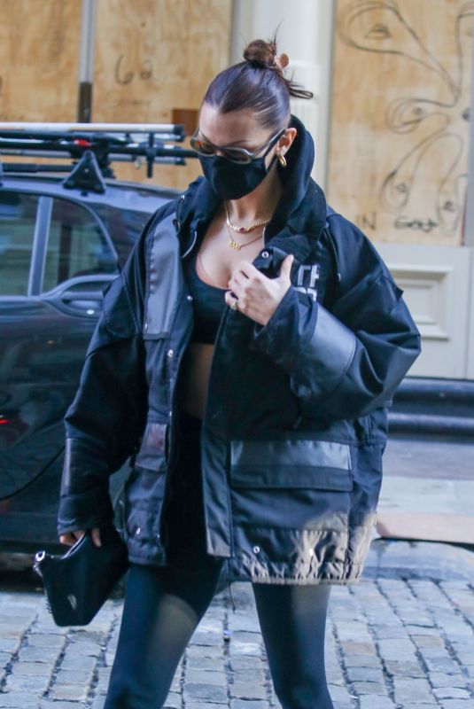 BELLA HADID Out and About in New York 12/10/2020