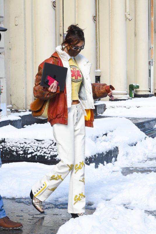 BELLA HADID Out and About in New York 12/18/2020