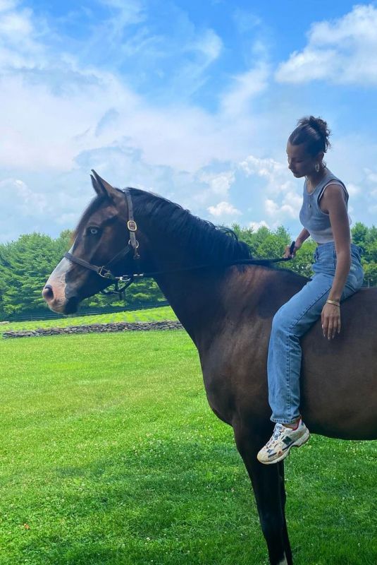 BELLA HADID Riding a Horse - Instagram Photos 12/01/2020