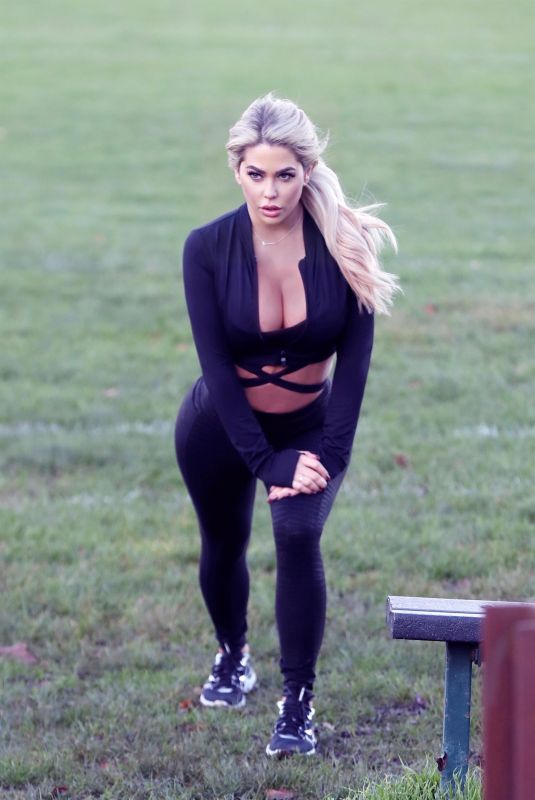 BIANCA GASCOIGNE Workout at a Park in Kent 12/26/2020