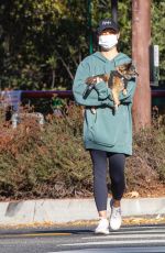 CARA SANTANA Out Hiking with Her Dog in Beverly Hills 12/16/2020