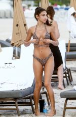 CHANTEL JEFFRIES in a Snakeskin Print Bikini at a Beach in Miami 12/07/2020