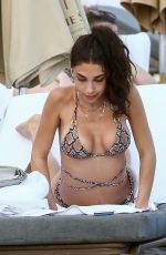 CHANTEL JEFFRIES in a Snakeskin Print Bikini at a Beach in Miami 12/07/2020