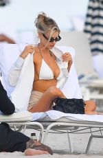 CHARLOTTE MCKINNEY in Bikini Top at a Beach in Miami 12/19/2020