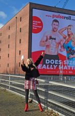 CHRISTINE MCGUINNESS Outside Victoria Warehouse in Manchester 12/16/2020