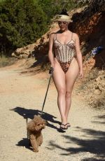 DEMI ROSE MAWBY in Swimsuit Out with Her Dog in Ibiza 09/24/2020