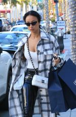 DRAYA MICHELE Out Shopping on Rodeo Drive in Beverly Hills 12/29/2020
