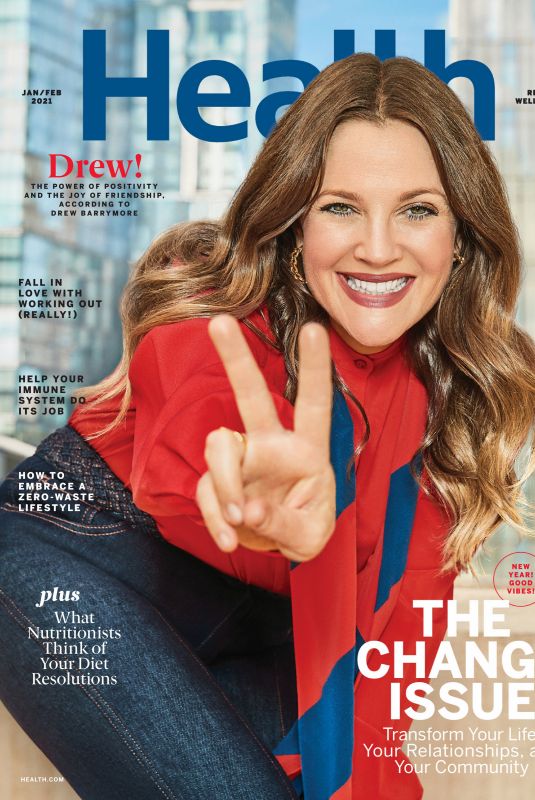 DREW BARRYMORE in Health Magazine, January/February 2021