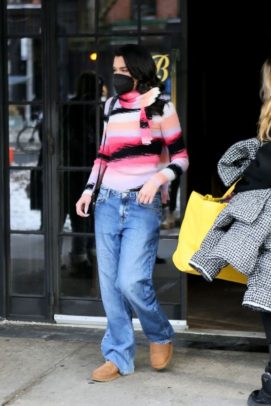 DUA LIPA Leaves Her Hotel in New York 12/19/2020