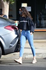 EIZA GONZALEZ in Tight Denim Out for Coffee in West Hollywood 12/08/2020