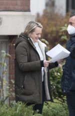 ELISABETH MOSS on the Set of The Handmaid