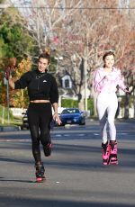 ELISABETTA CANALIS Out Power Jogging in Beverly Hills 12/26/2020