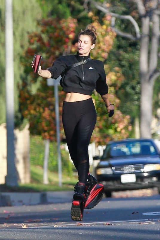 ELISABETTA CANALIS Out Power Jogging in Beverly Hills 12/26/2020