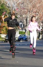 ELISABETTA CANALIS Out Power Jogging in Beverly Hills 12/26/2020