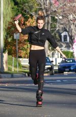 ELISABETTA CANALIS Out Power Jogging in Beverly Hills 12/26/2020