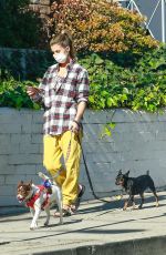ELISABETTA CANALIS Out with Her Dogs in Beverly Hills 12/13/2020
