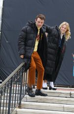 EMILY ALYN LIND, JORDAN ALEXANDER and WHITNEY PEAK on the Set of Gossip Girl on in New York 12/01/2020