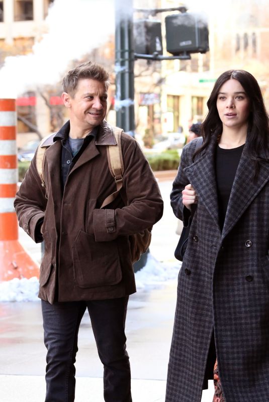 HAILEE STEINFELD and Jeremy Renner on the Set of Hawkeye in New York 12/06/2020