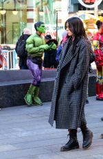 HAILEE STEINFELD and Jeremy Renner on the Set of Hawkeye in New York 12/07/2020