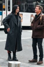 HAILEE STEINFELD and Jeremy Renner on the Set of Hawkeye in New York 12/07/2020