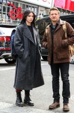 HAILEE STEINFELD and Jeremy Renner on the Set of Hawkeye in New York 12/07/2020