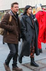 HAILEE STEINFELD and Jeremy Renner on the Set of Hawkeye in New York 12/07/2020