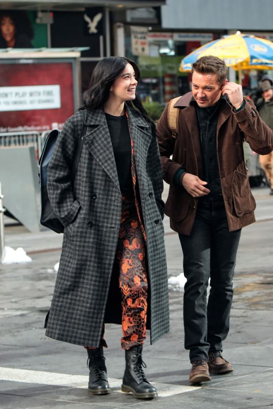 HAILEE STEINFELD and Jeremy Renner on the Set of Hawkeye in New York 12/07/2020