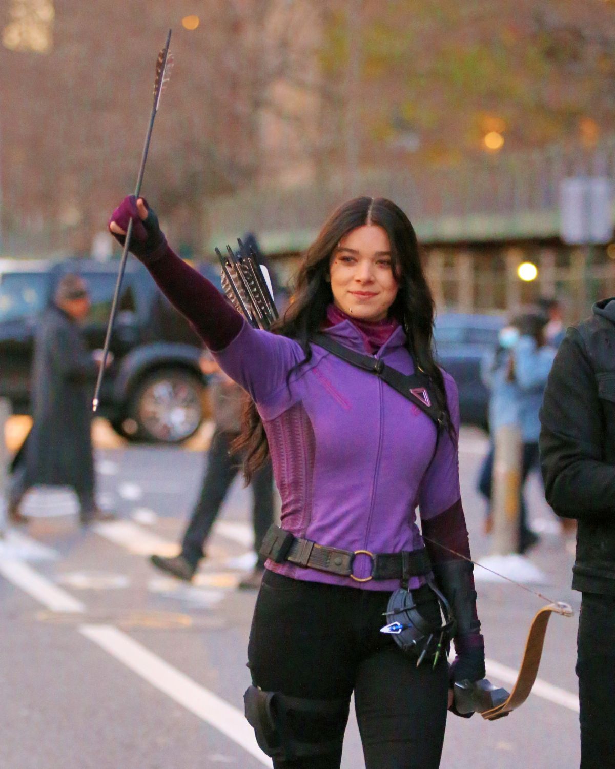 HAILEE STEINFELD on Hawkeye Set in New York 12/08/2020.