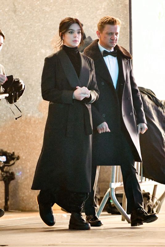 HAILEE STIENFELD and Jeremy Renner on the Set of Hawkeye in New York 12/09/2020