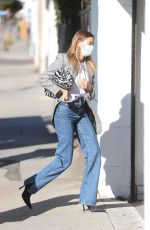 HAILEY BIEBER Arrives at a Film Set in West Hollywood 12/16/2020