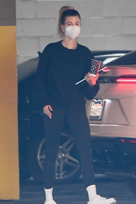 HAILEY BIEBER Arrives at Office Building in Los Angeles 12/22/2020