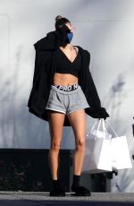 HAILEY BIEBER in Shorts Out and About in Los Angeles 12/26/2020