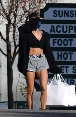 HAILEY BIEBER in Shorts Out and About in Los Angeles 12/26/2020