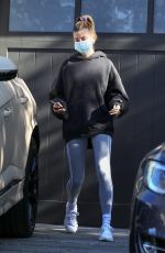 HAILEY BIEBER Leaves a Private Workout Class in West Hollywood 12/19/2020