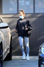 HAILEY BIEBER Leaves a Private Workout Class in West Hollywood 12/19/2020