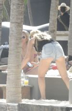 HOFIT GOLAN in Denim Shorts on Vacation inTulum 12/04/2020