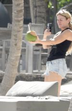 HOFIT GOLAN in Denim Shorts on Vacation inTulum 12/04/2020