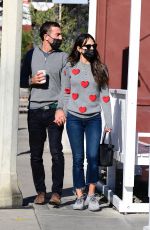 JORDANA BREWSTER and Andrew at Blue Bottle Coffee in Brentwood 12/22/2020